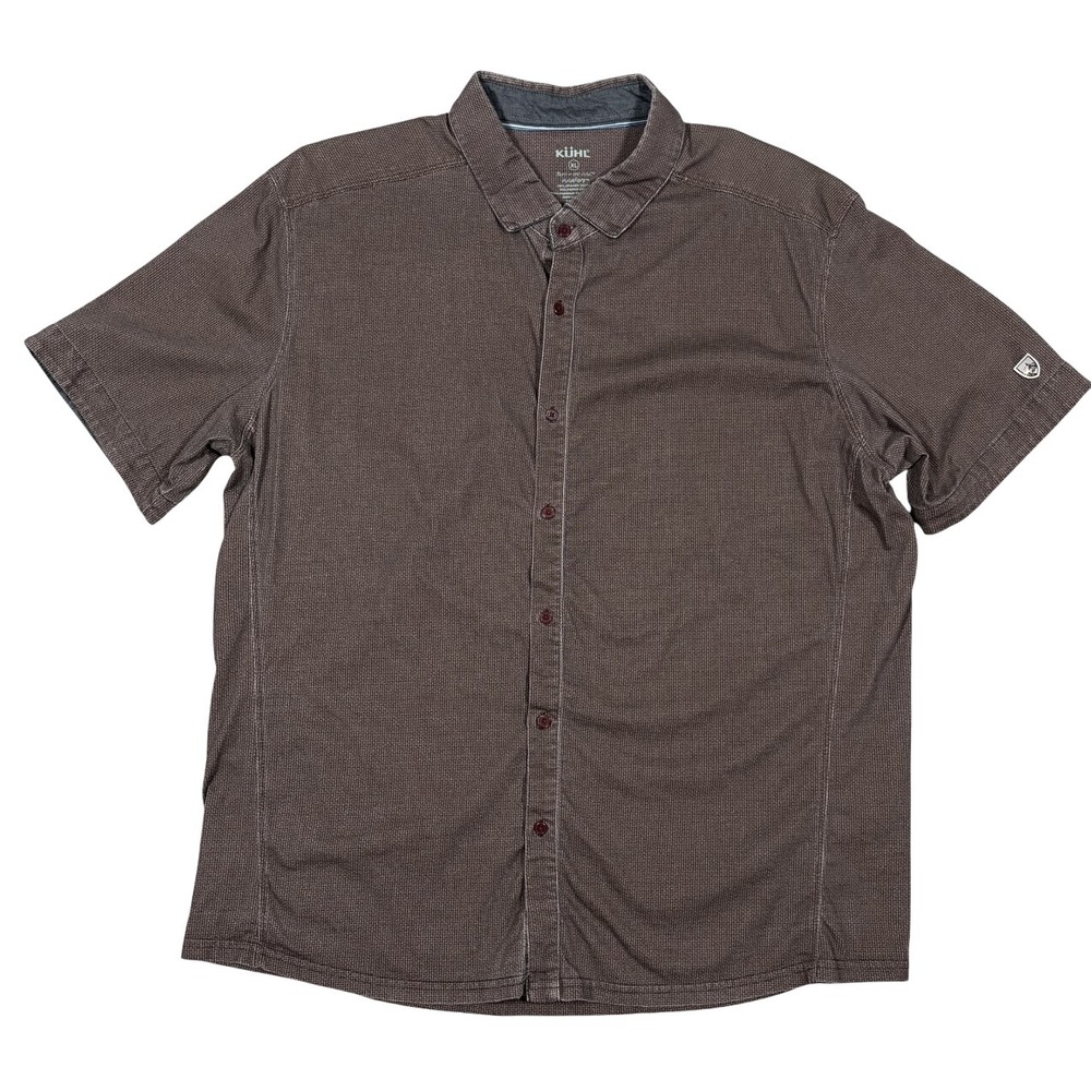 KUHL Wildfibre Innovator Shirt Mens XL Organic Cotton Knit Print Button Front